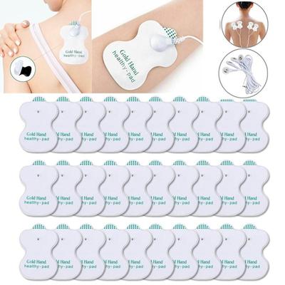 Lot de 4, 10 ou 20 électrodes de rechange pour appareil de massage EMS à impulsions, appareil de massage amincissant, auto-adhésif, à clipser
