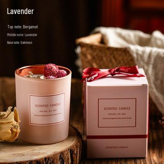 Pink Electroplated Scented Candle with Dried Flowers - Perfect for Parties and Atmosphere Enhancement.