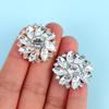 2/4Pcs Sparkling Rhinestone Flower Shaped Metal Button Suitable For Decorative Buttons On Clothing