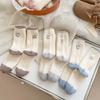 Embroidery Cartoon Socks Stacking Socks Season Fleece Thickened Warm Wool Socks Ab Cute Medium Tube Socks Women