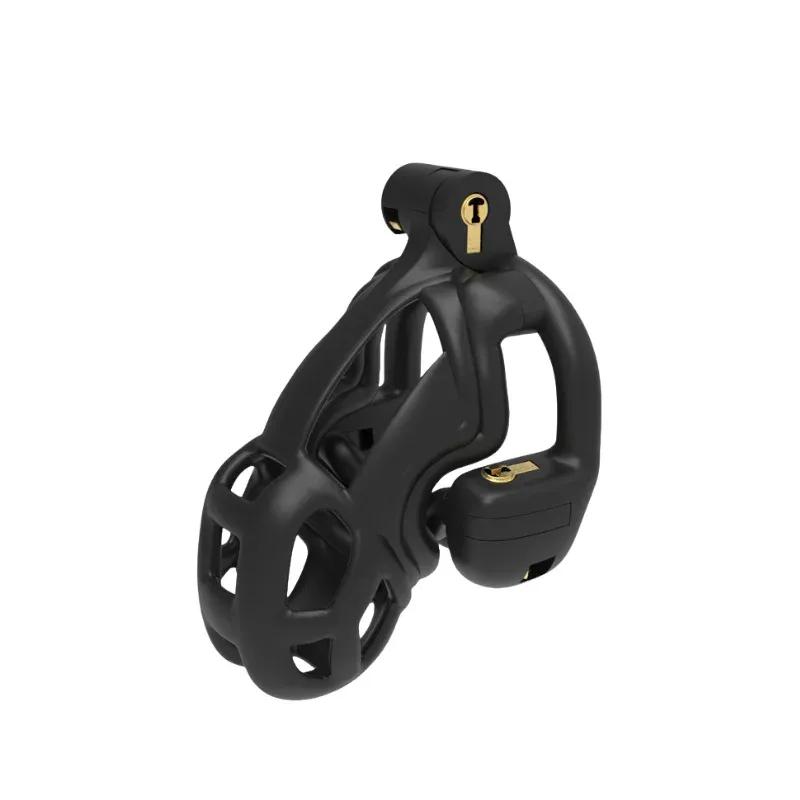 Men's Double Lock Design Chastity Cage Breathable Male Chastity Device with 4 Types of Snap Ring Adult Sex Toy Chastity Lock