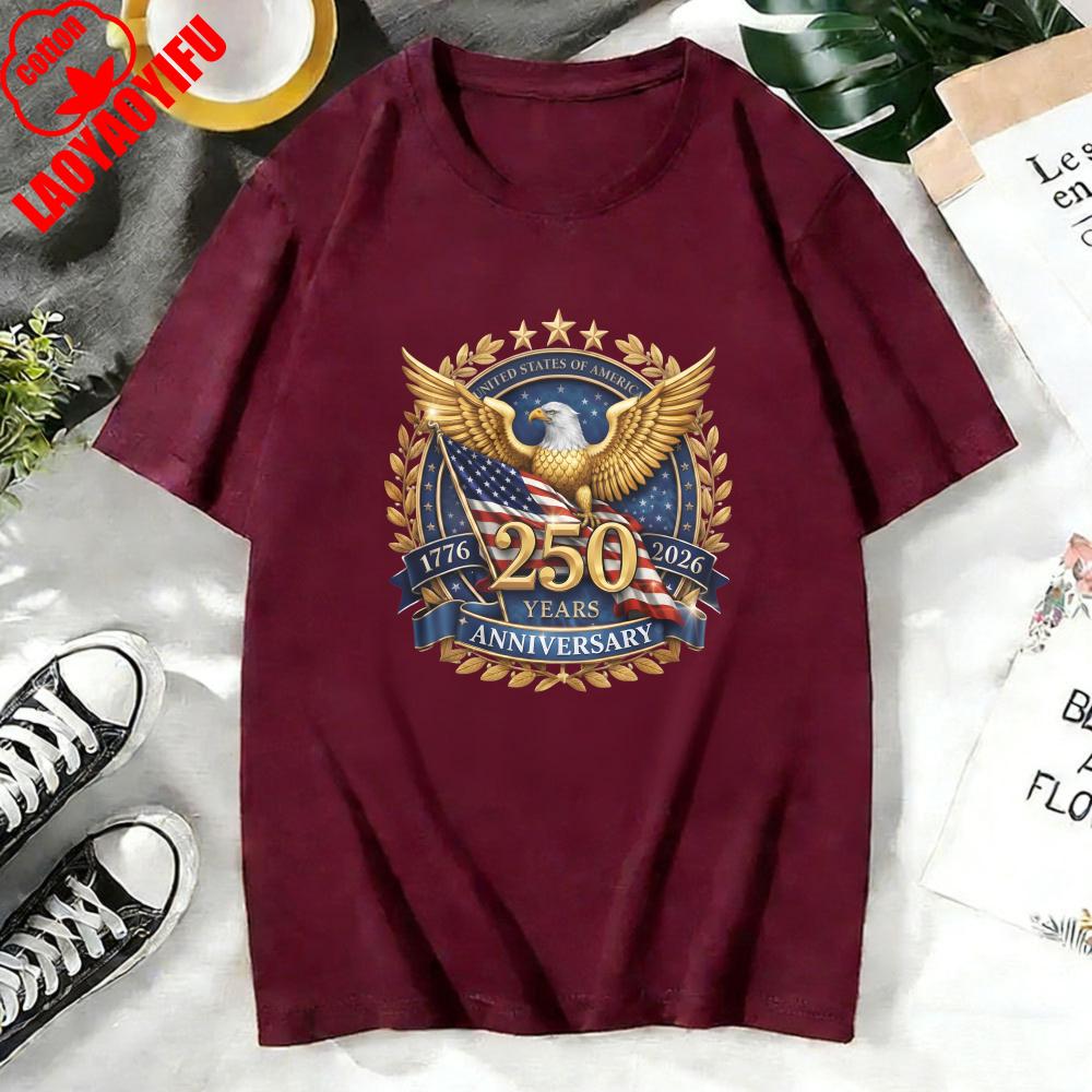 USA 250th Anniversary 17762026 America 250 Emblem Semiquincentennial 4th of July Tops 2026 Patriotic Eagle Unisex Women Tees