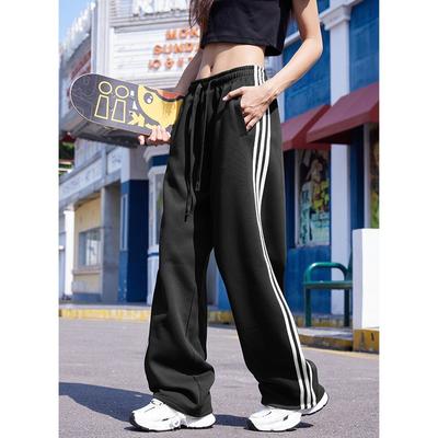 Nouveaux Pantalons de Sport Américains Rétro Décontractés Amples à Jambes Larges pour Femmes pour le Printemps et l'Automne