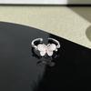 Diemeng Sakura Gradient Butterfly‑Flower Open Ring Sweet Mori Gentle Cold‑Wind Niche Adjustable Index‑Finger Trend Jewelry