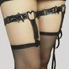 Bat Wing Love Socks Clip - Dark Punk Style Elastic Garter for Women