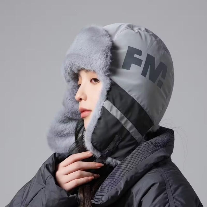 Warm Fleece-lined Knit Beanie Hat With Ear Flaps Winter Outdoor Use Unisex Adult Cap