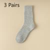 3 Pairs of Men's Winter Wool Ring Plus Velvet and Thick Warm Pure Color National Wind Tube Socks