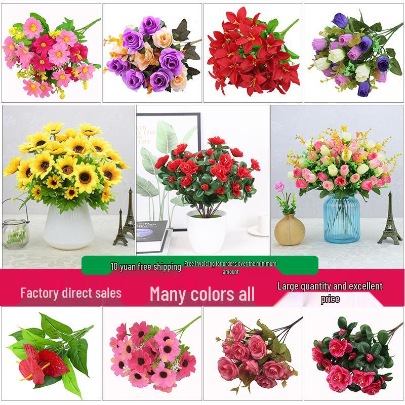 Fiori di Gigli Artificiali in Seta a Stelo Singolo per Decorazione Soggiorno o Tavola da Pranzo