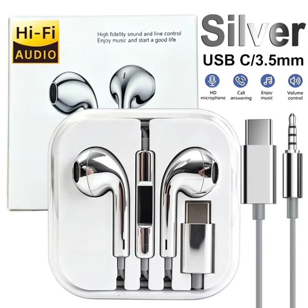 Metallic Finish In-Ear Earbuds In-Line Remote Earphones With Microphone Mobile Phone Calling