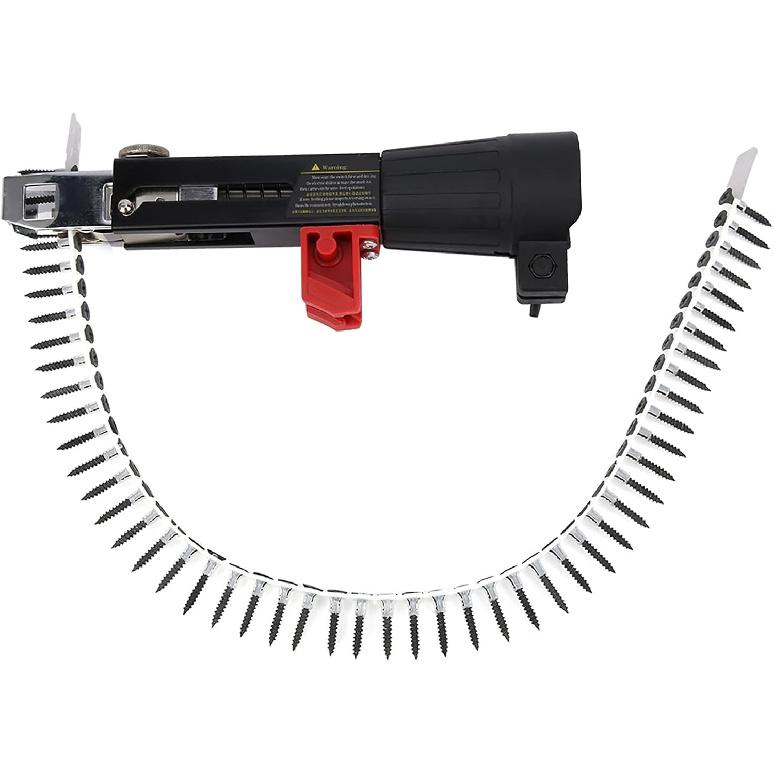 Chain Nail Gun Adapter Automatic Electric Drill Screw Tightening Equipment Screw Drill Chain Adapter Attachment for Gypsum Board/Partition Wall/Wood