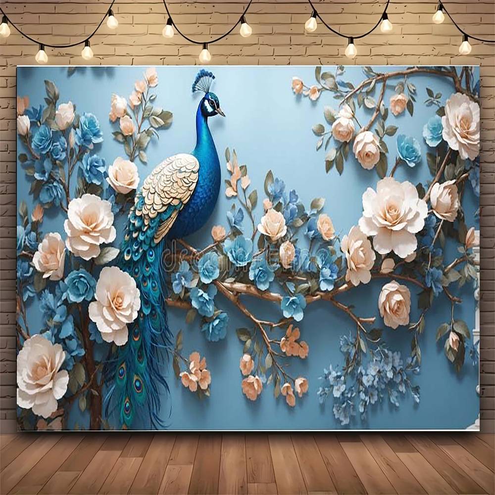 FASHION PPeacock Floral Decorative Tapestry Print Large Tapestry Wall Hanging Wall Tapestry  Decor Living Room Bedroom Home