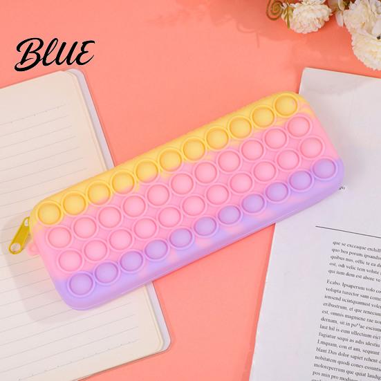 Decompression Pencil Case Pop Case Large Capacity Silicone Storage Bag with Odorless Bubble Toy Stationery for Kids School Office Stress Reducing