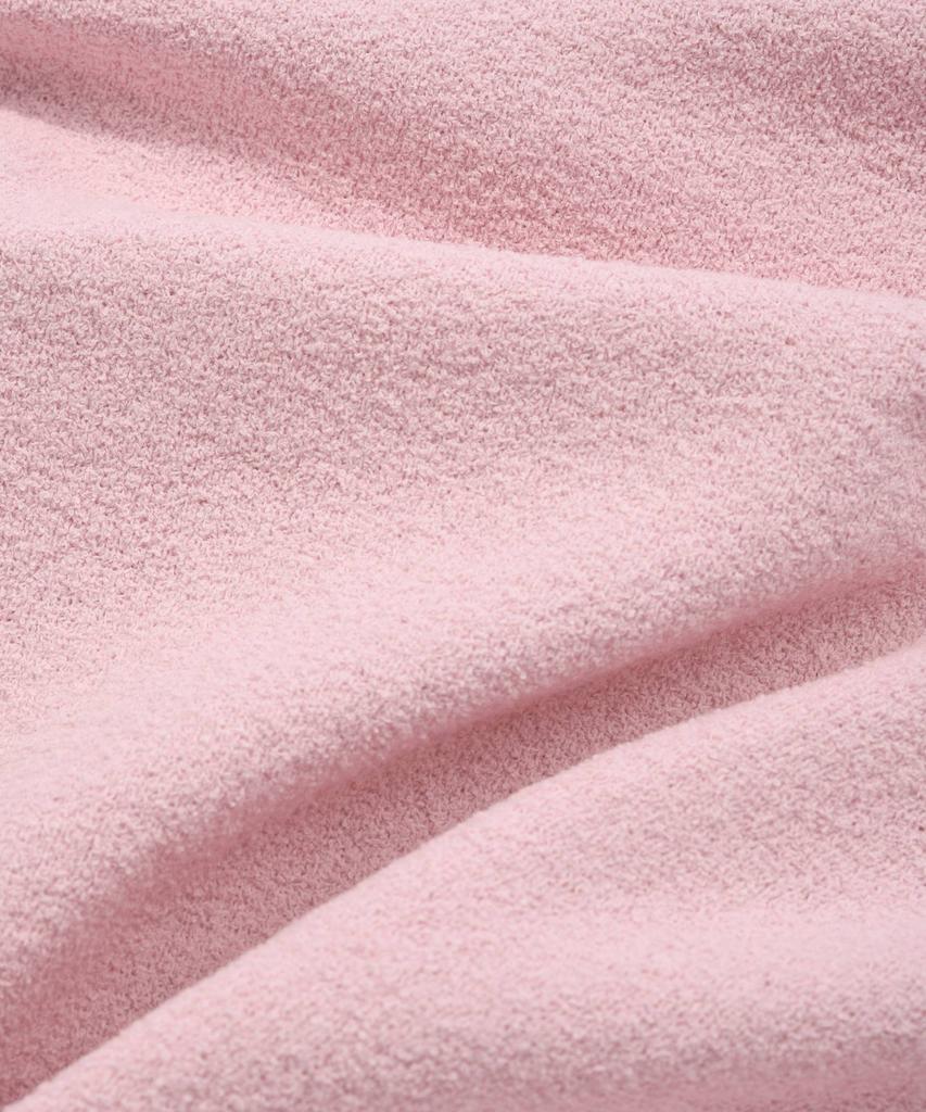 COVERNAT WOMAN Round Boucle Short Sleeve Knit Pink