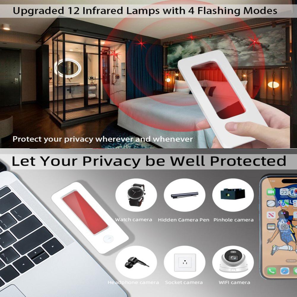 Camera Detector 4 Modes Infrared Light Cam Detector 220mAh Bug Detector Car GPS Tracker Detector for Home Office Travel Car