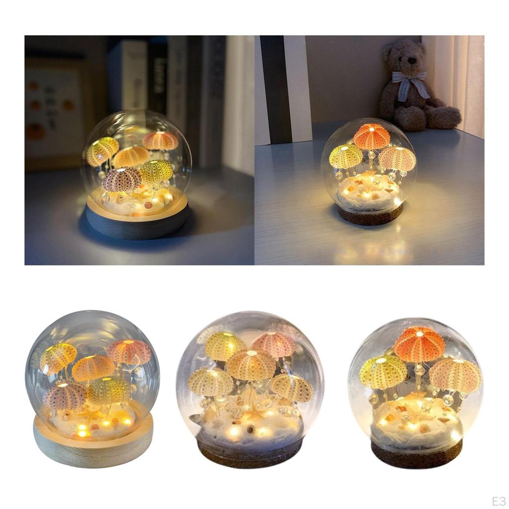 Night Light Bedside Lamp Home Decor Decorative Ornament Jellyfish Desk for Living Room