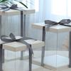 1Pc Transparent Birthday Cake Box Plastic Cake Container Box Dessert Storage Box 10inch (Transparent)