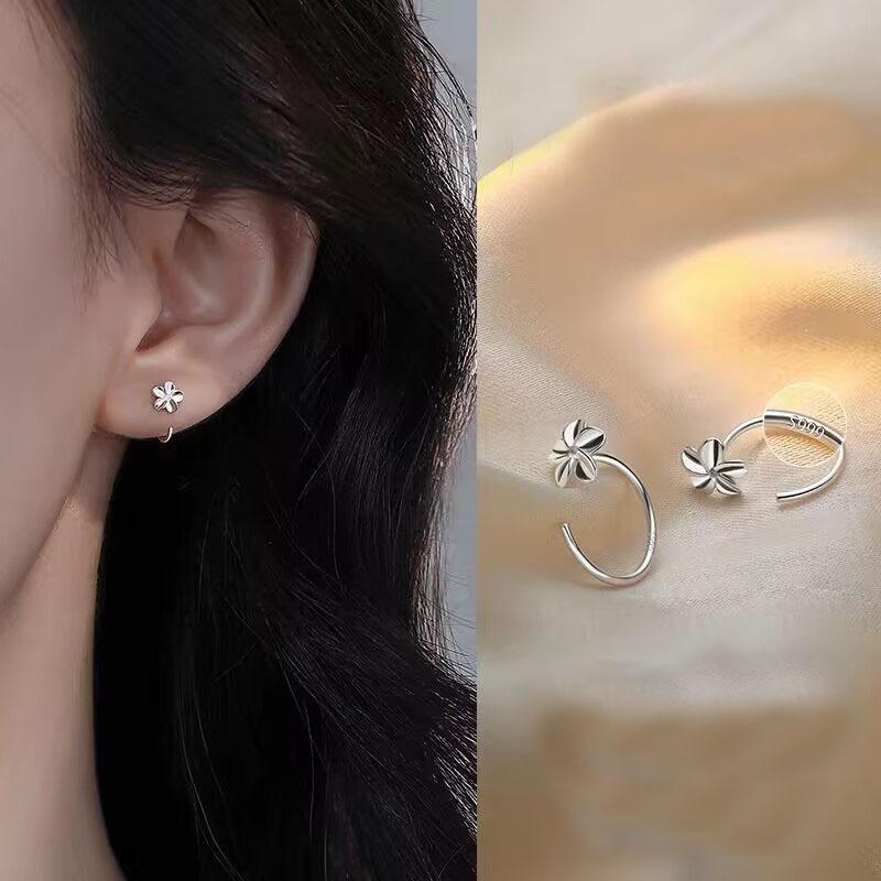S925 Sterlingsilber Ohrnadeln neuer Temperament einfacher und kleiner Ohrstecker Damenohrringe Ohrlöcher Anti-Blockier-Ohrringe Schmuck