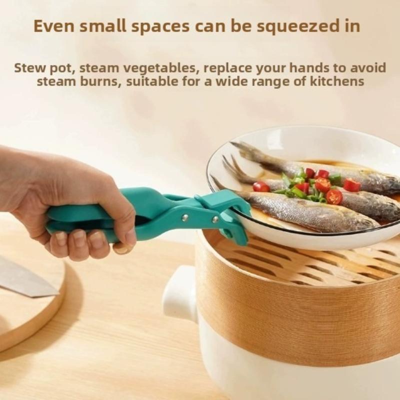Multi functional anti scald clamp bowl and tray holder slip household kitchen silicone high temperature resistant scald clamp