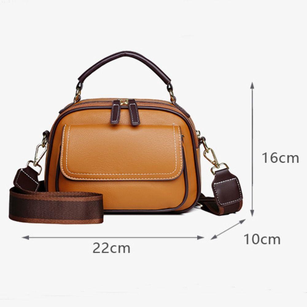 Versatile Retro Women Shoulder Bag PU Leather Large Capacity Messenger Handbag Luxury Cosmetic Bag