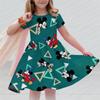 Disney Mickey Mouse Minnie Print Summer Dress Kids Girl Clothes Sweet Desserts Short Sleeve Casua Fashion Birthday Girl Dress