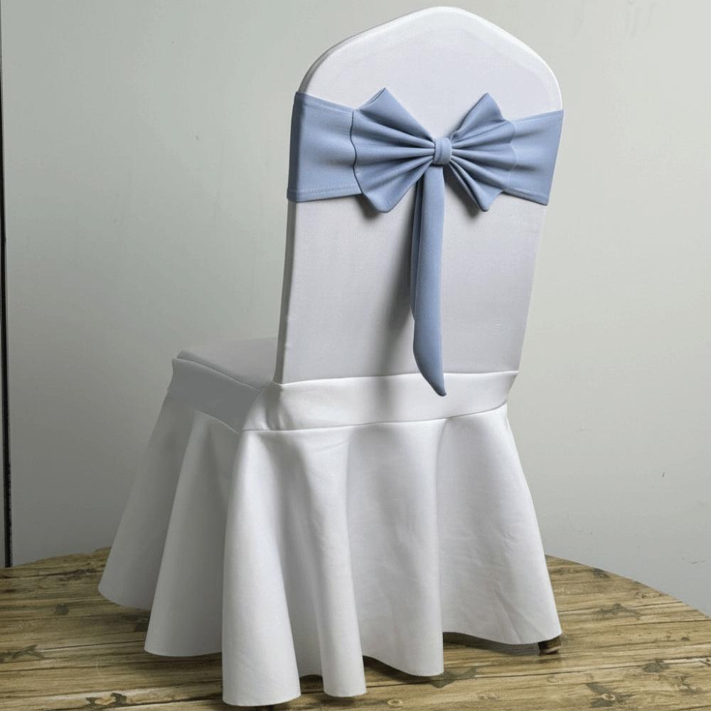 Spandex Chair Sash Ready Made Satin Ribbon Bows Chair Bands  Wedding Banquet Events Decoration
