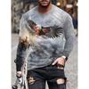 3D Wolf Print Autumn And Winter Men's Top Daily Casual Men's Long Sleeve T-shirt Outdoor Street Fashion Men's Long Sleeve Top