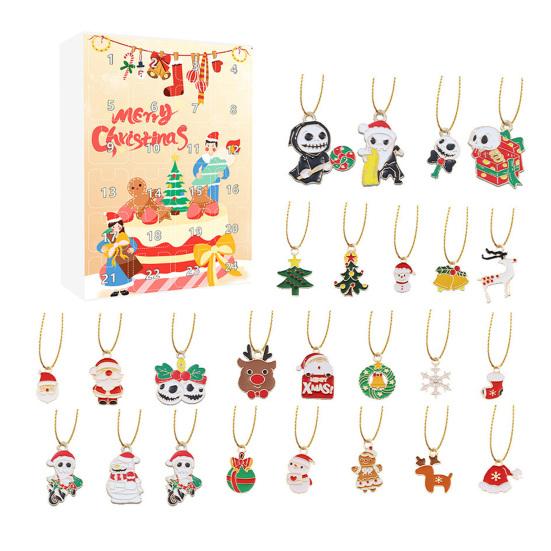 

Рождественский снеговик Адвент-календарь 24-дневный обратный отсчет Рождественский подарочный набор 2D мультяшный снеговик подвесные украшения усилитель праздничной атмосферы C