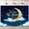 2D Glitter Gold Moon Star Backdrop for Birthday Party & Photoshoot