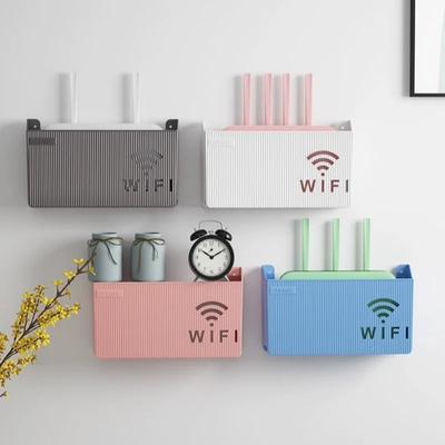 Bins Wall-mounted Router Box Office Media Decor Console Wifi Box Wireless Storage Boxes Rack Bracket Hangings Wall Shelf