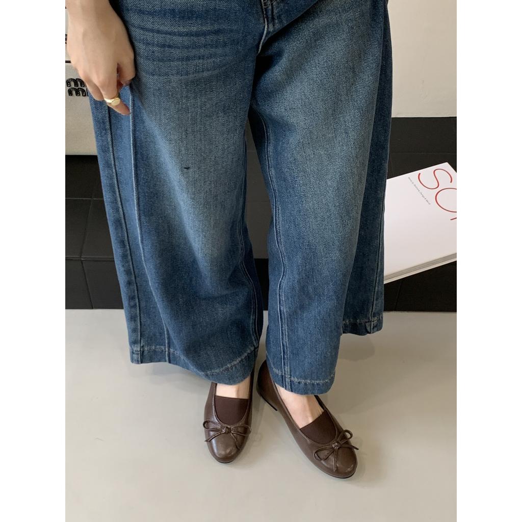 Fashion Ballerinas Woman 2025 Round Toe Female Shoes Bow-Knot Slip-on Shallow Mouth Ballet Dress Butterfly Retro Grandma Slip On Mary Ja