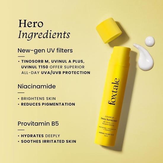 FoxTale Spf 70 Niacinamide Dewy Sunscreen With Pa++++ For Dewy Sun Protection|Tan Protection|Lightenweight||Men & Women|50 Ml, All