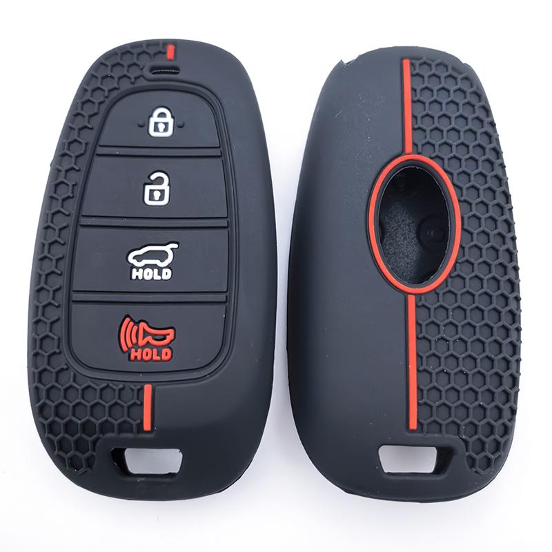 New Silicone Key Fob Cover Case Protect Skin Hood For Hyundai Tucson Solaris Sonata Hybrid Nexo Nx4 Santafe Dn8