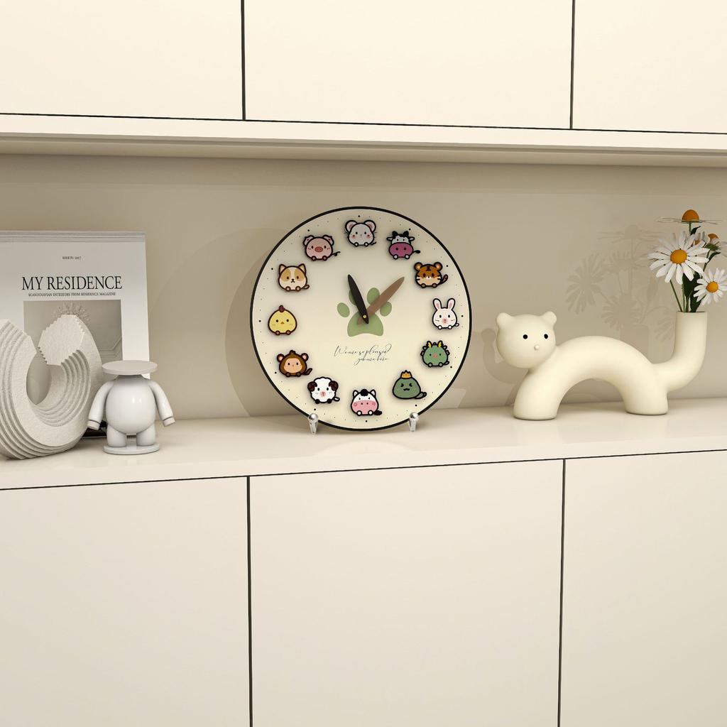 Creative Zodiac Decoration Desktop Clock Ornaments Clock Display Living Room Table Display Table TV Counter Clock Table Type