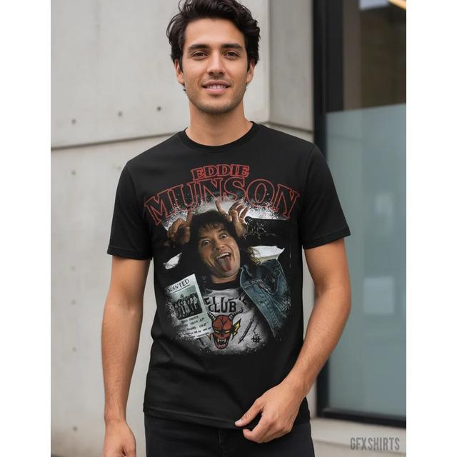 Camiseta Hellfire Club Stranger Things Eddie Munson Rock Gra S