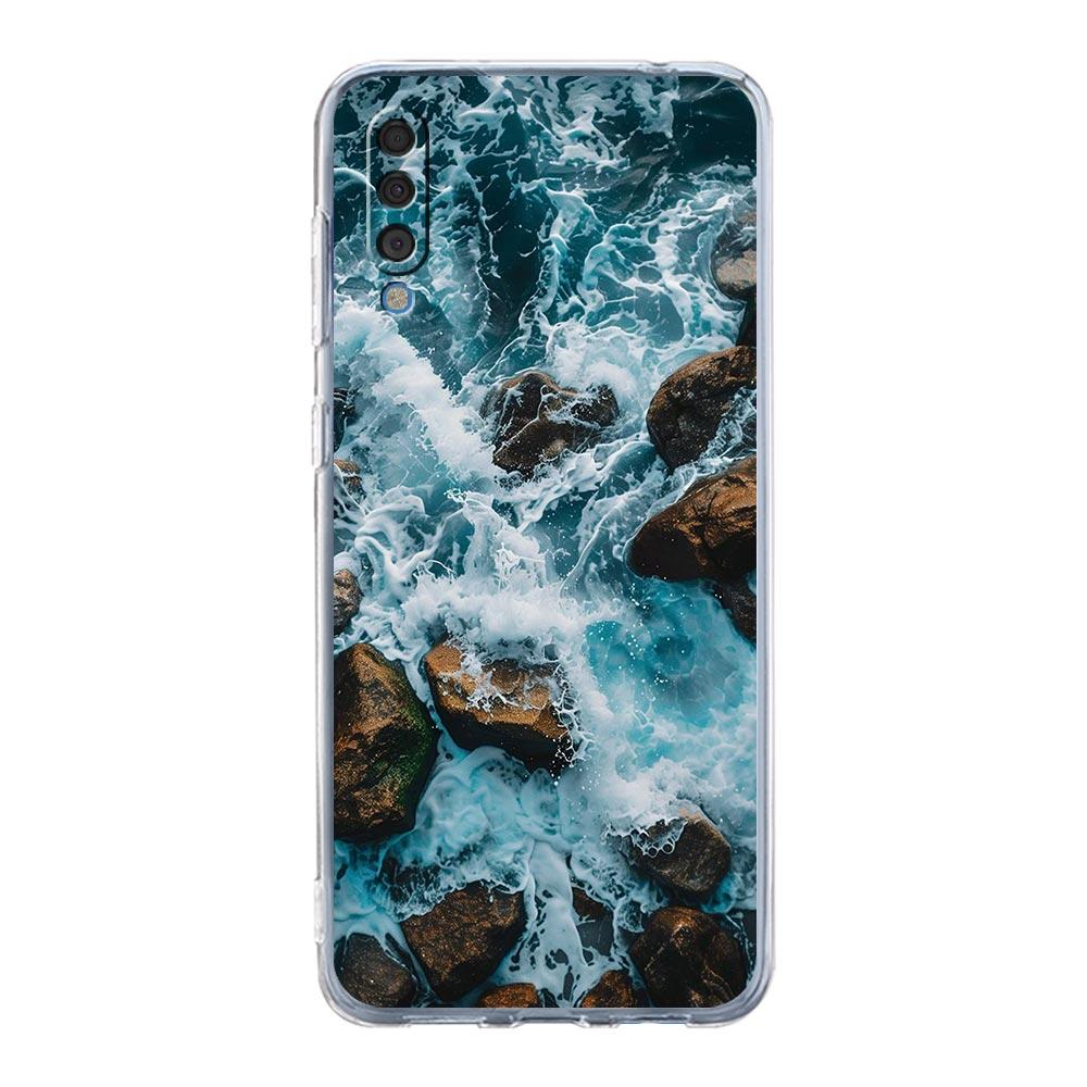 Phone Case For Samsung A56 A36 A26 A16 A14 A12 A22 A32 5G A34 A42 A52 A54 A50 A70 A40 A20S A04S A06 Cover Blue Sea Ocean Waves