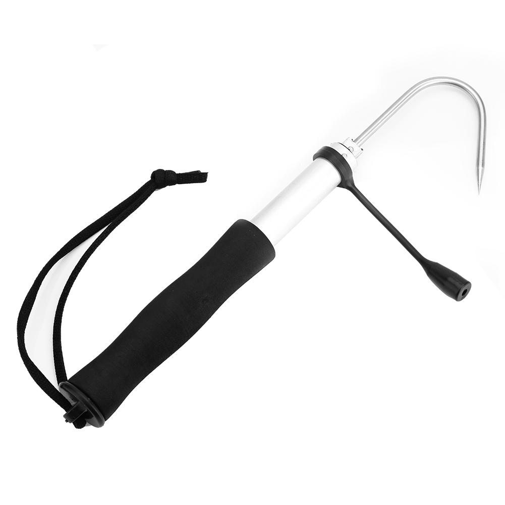 Retractable, Hand Gaff, Aluminium Alloy Shaft, Stainless Steel Hook Soft EVA Handle With Protective