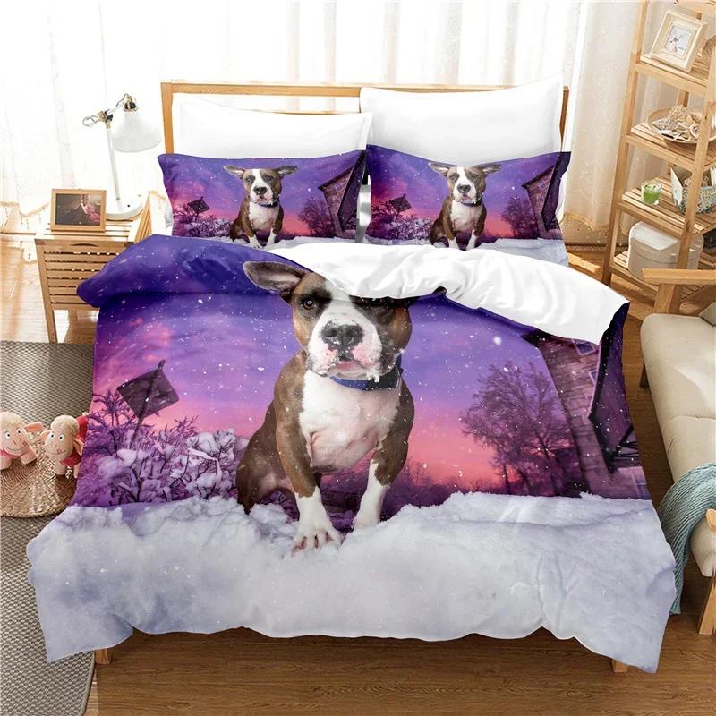 Comforter 2/3Pcs Set 3D Print Cute Pet Dog Bedding Set Child Adult S Dekbedovertrek 1 Persoons Dropship