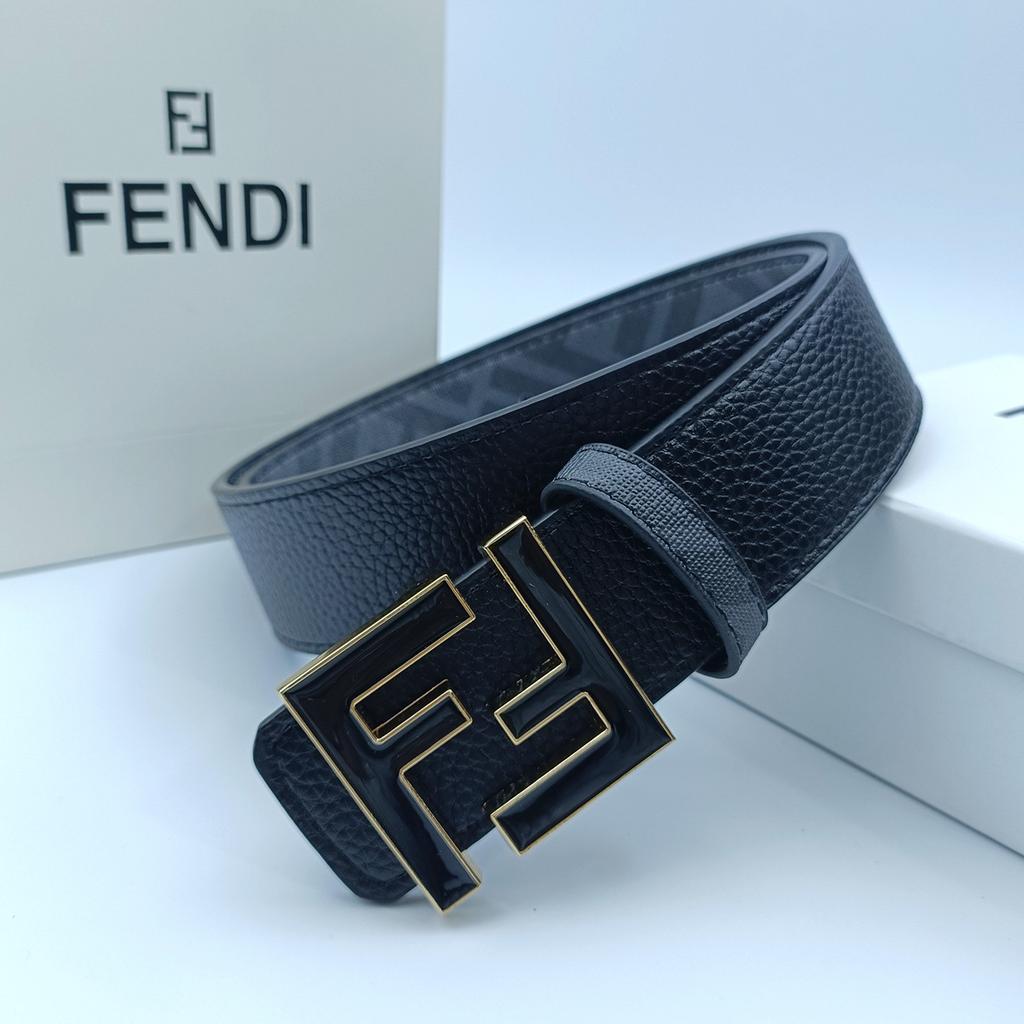 FF Men's Letter Fashionable Luxury Business Pants Belt, Casual Hundred-Piece Leather Belt, 3.8CM Wide