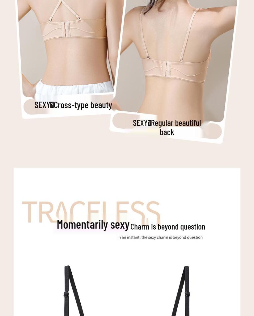 Beautiful Cross Back Cartoon Super Thick 6cm Seamless Bra for Small Chest - Enhancing and Supportive