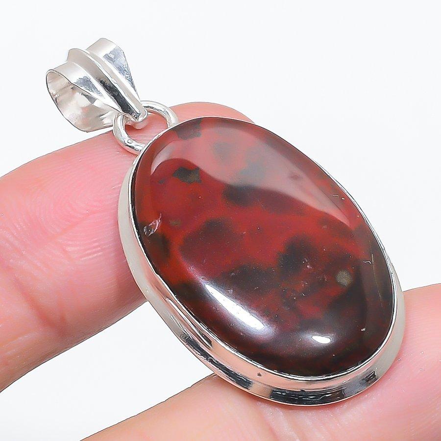 

Натуральный камень Гелиотроп 925 стерлинговое серебро ювелирная подвеска 1,85 i6s92