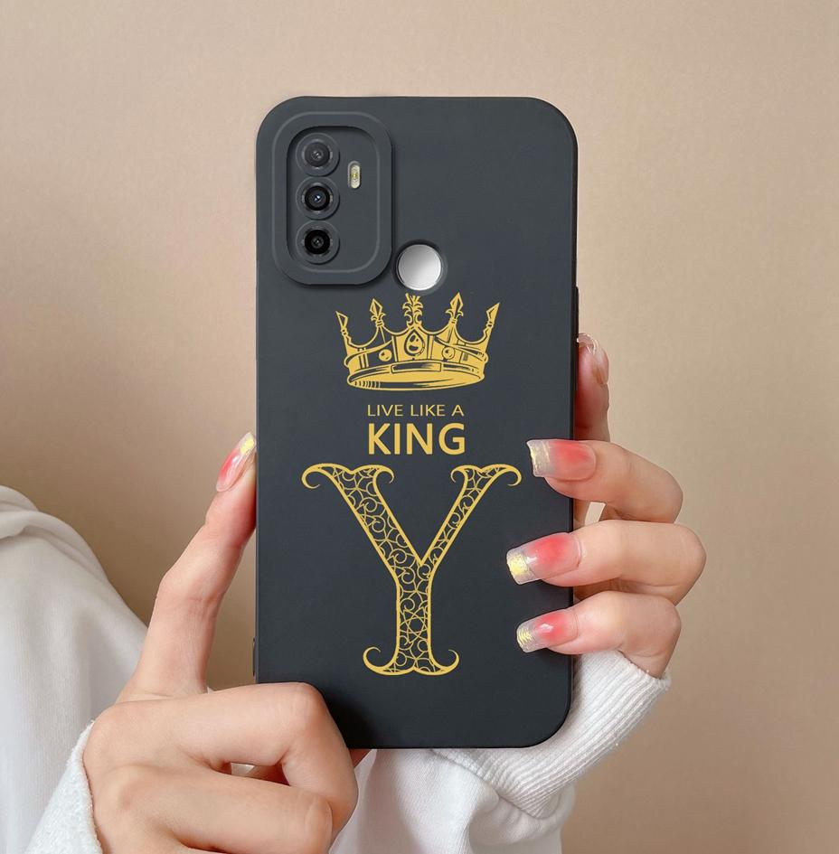 For OPPO F19 Pro+ F19S F9 F11 F15 F17 F5 F7 Case Cover Luxury Fashion Phone Bags Protective Matte Liquid Soft Silicone Crown Letters For OPPO Bumper