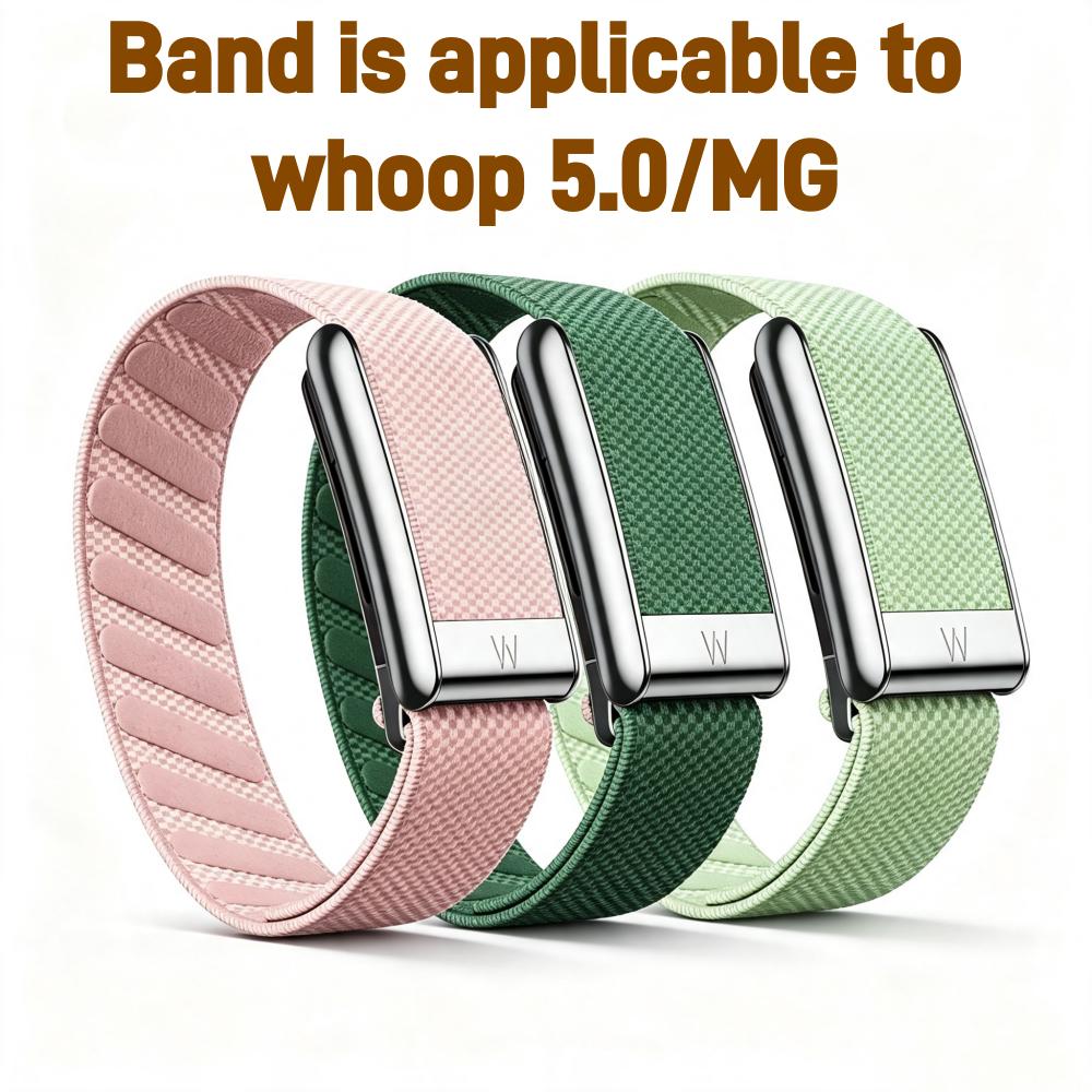 Elastic Nylon Woven Replacement Strap With Logo For Whoop 5.0 MG Wristband Black Silver Gold Sports Bracelet Band