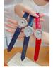 Shigaodi Women's Large Dial Leather Strap Full Diamond Watch, Red Luxury Edition