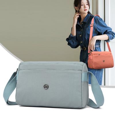 Umhängetasche Damen Schulter Kleine Tasche Leichte Horizontale Mehrschichtige Tasche Nylontasche Muttertasche