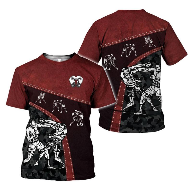 

Boxing Gloves Graphic T-shirt For Men 3D Printed Boxing Sports Tee Shirts Tops New In Mens Short Sleeves Round Neck T Shirt S