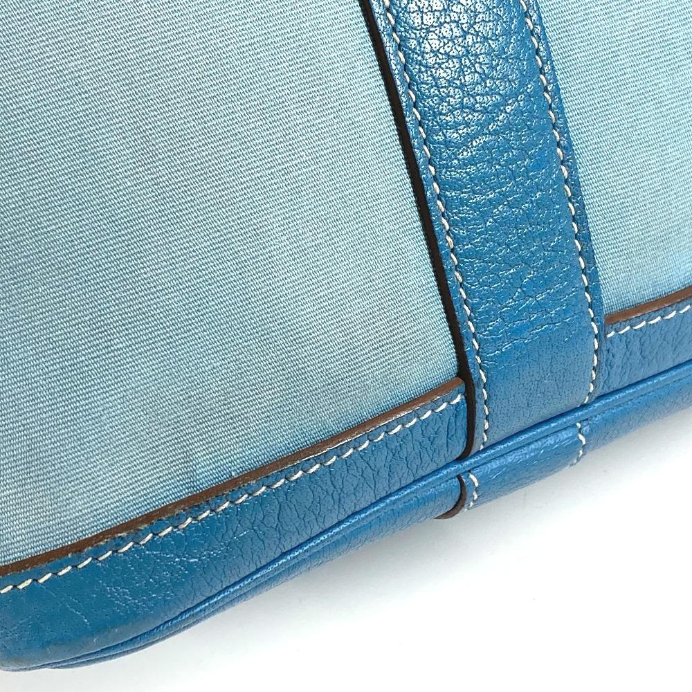 Hermes Garden Party TPM Hand Bag Tote Bag Toile Offishe/Leather Blue