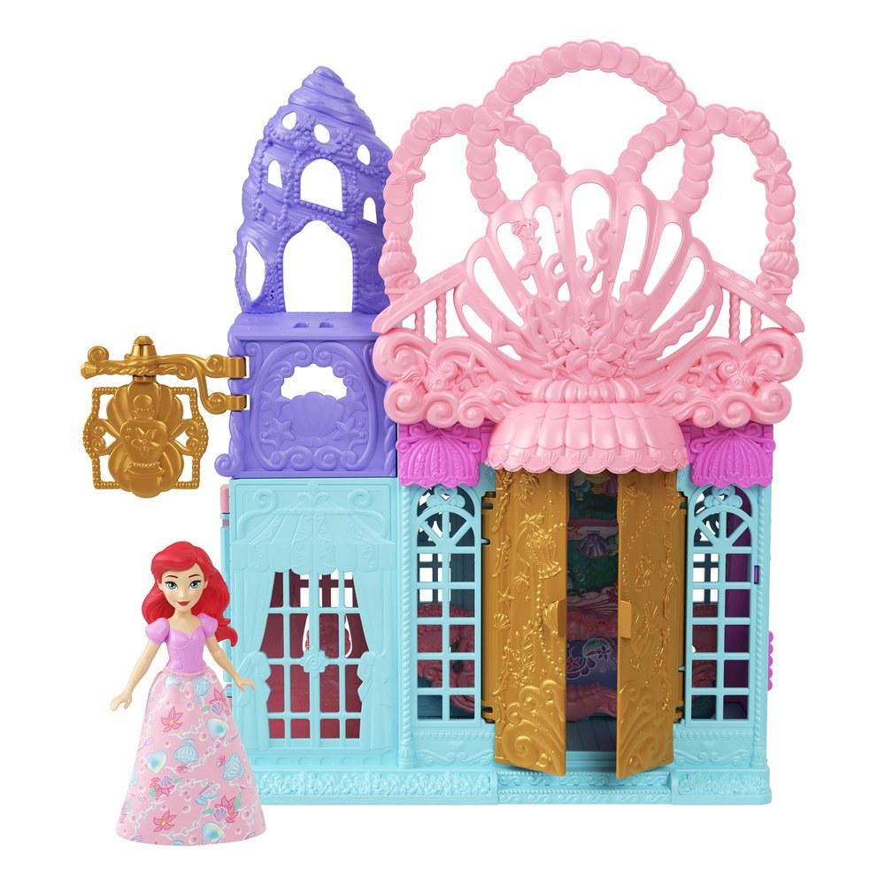 Mattel Disney Princess Ariel's Relaxation Spa Playset Stackable Castle Series Mini Doll JLT64 Blue For Ages 3 and Up