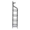 Four-tier Rolling Retail Display Rack, Metal Wire Storage Basket Stand with Pegboard and Hooks, Suitable for Bedroom and Kitchen