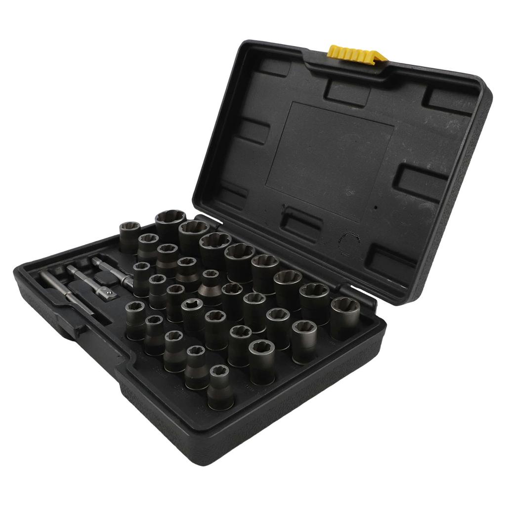 32 Piece Bolt Extractor Kit Stripped Bolt Extractor Bolt Extractor Kit Adapter Included Comprehensive Size Range