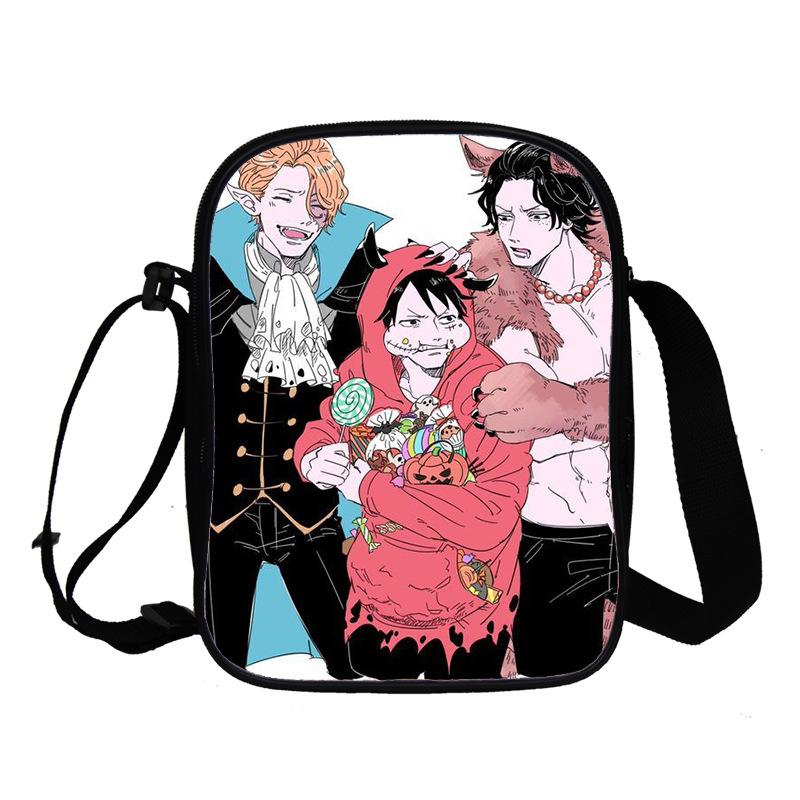 Animation Peripheral Messenger Bag, Primary And Secondary School Student Schoolbag 3D Full Color Printing Double-Layer Shoulder Bag Portable